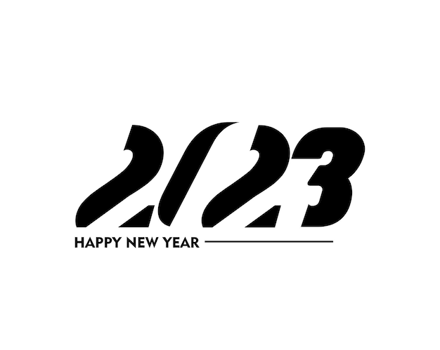 2023 feliz año nuevo texto tipografía diseño patrón ilustración vectorial