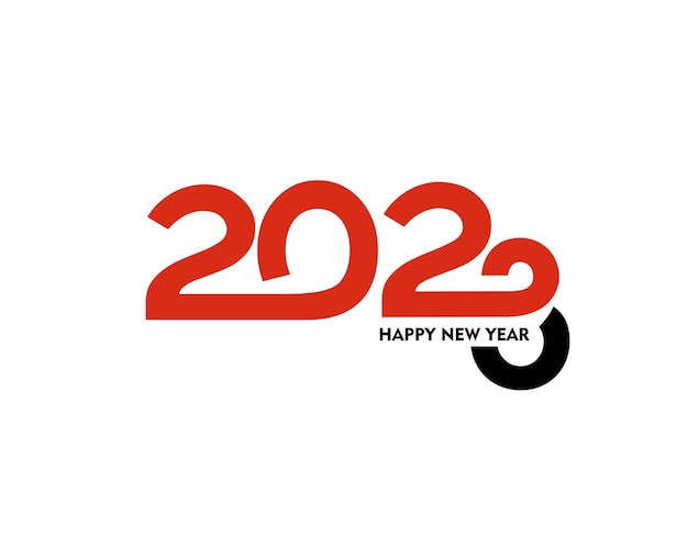 2023 feliz año nuevo texto tipografía diseño patrón ilustración vectorial