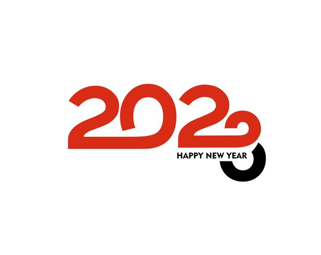 2023 Feliz Año Nuevo Texto Tipografía Diseño Patrón Ilustración vectorial