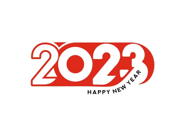 2023 Feliz Año Nuevo Texto Tipografía Diseño Patrón Ilustración vectorial
