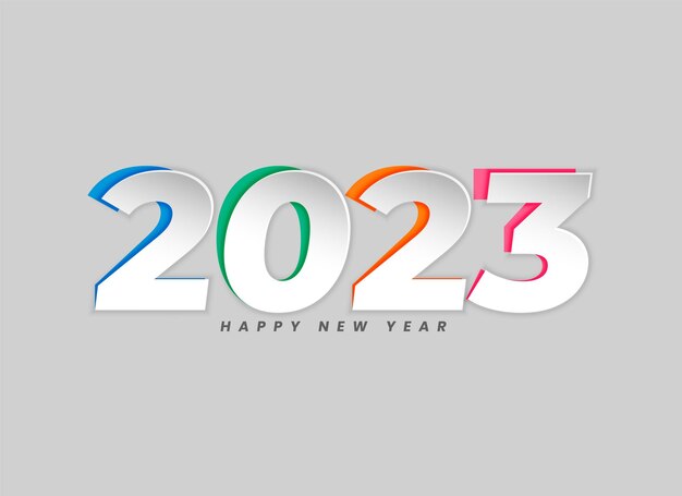 2023 letras en estilo de corte de papel para vector de cartel de año nuevo