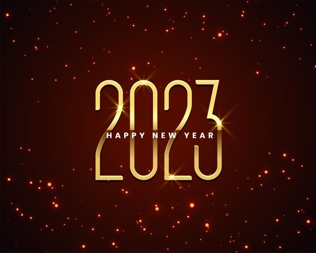 2023 tarjeta de deseos de año nuevo en fondo brillante