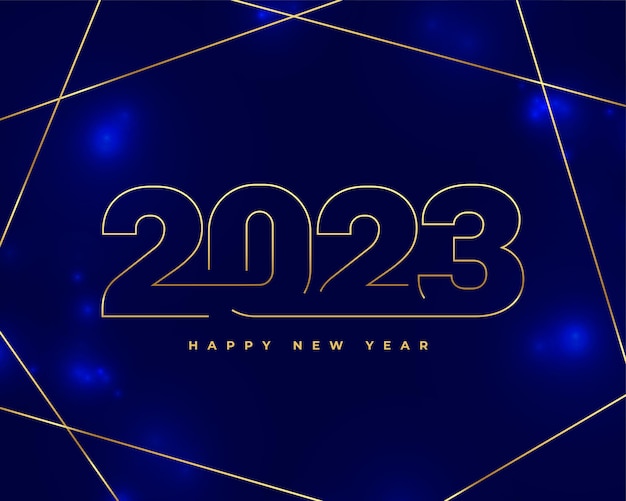 Vector gratuito 2023 texto dorado para banner de año nuevo en estilo de línea