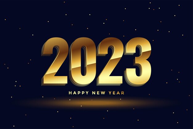 2023 texto dorado brillante para el banner del festival de año nuevo