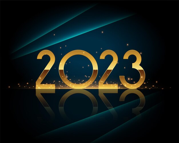 2023 texto dorado brillante para el fondo del festival de año nuevo