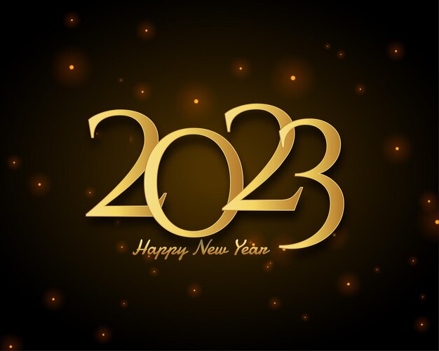 2023 texto dorado para el fondo del festival de año nuevo