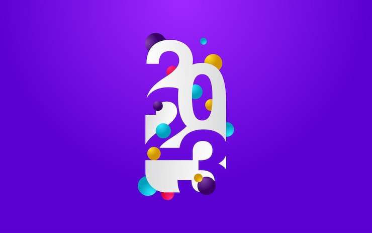 Vector gratuito 2024 diseño feliz año nuevo año nuevo 2023 diseño de logotipo para diseño de folleto tarjeta banner decoración navideña 2023 ilustración vectorial