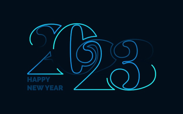 2061 diseño feliz año nuevo año nuevo 2023 diseño de logotipo para diseño de folleto tarjeta banner decoración navideña 2023 ilustración vectorial