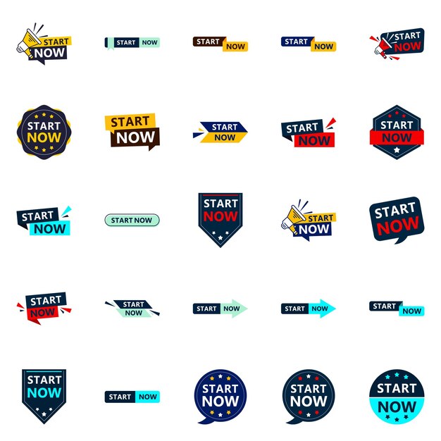 25 banners tipográficos versátiles para promover el inicio en diferentes contextos