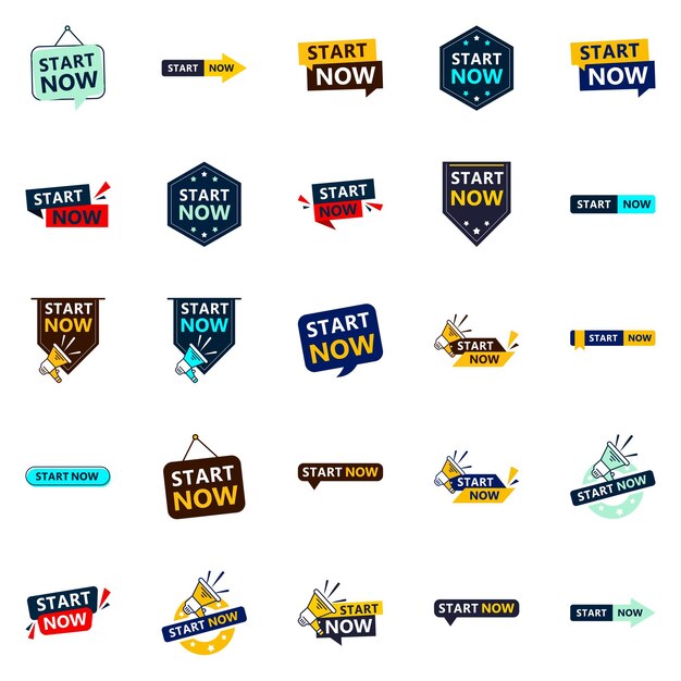 25 diseños tipográficos de alta calidad para una campaña premium de llamado a la acción. comience ahora