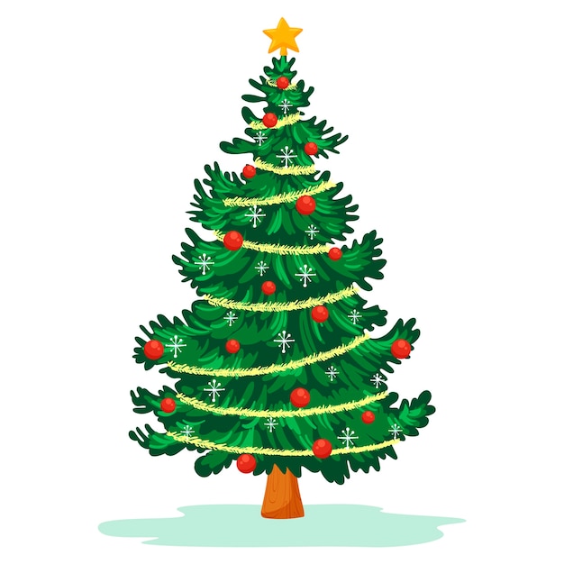 Vector gratuito 2d árbol de navidad