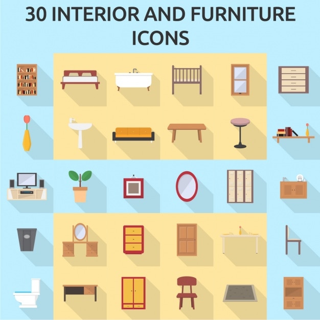 30 iconos de muebles