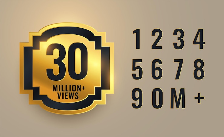 Vector gratuito 30 millones de visitas en el banner de diseño de video premium