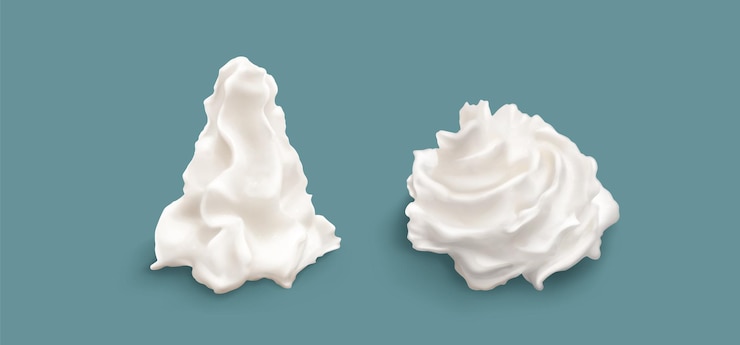 Vector gratuito 3d, blanco, aislado, pastel, crema, hielo, látigo, remolino, vector, suave, vainilla, espuma, decoración, para, pastel, comida, o, magdalena, dulce, congelado, realista, batida, mousse, rizo, top, paquete, decoración, confitería, giro