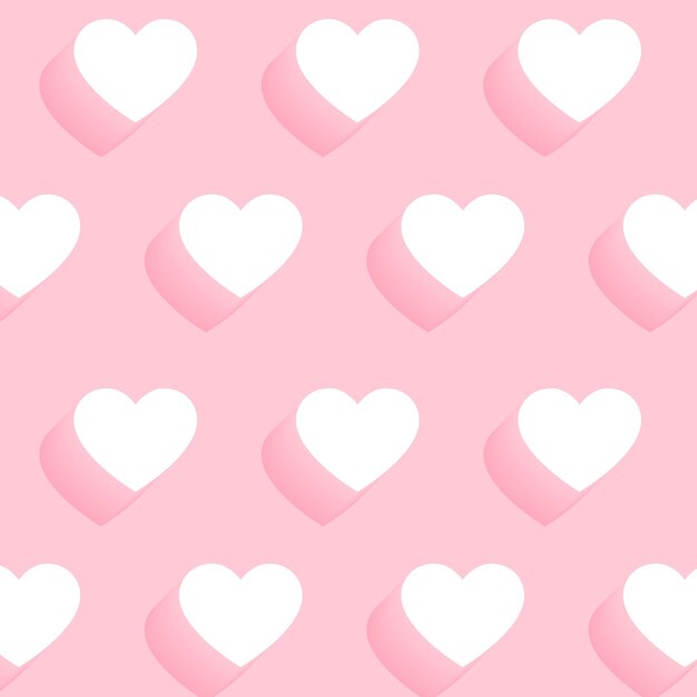 3d blanco corazón de amor patrón telón de fondo para una pareja encantadora