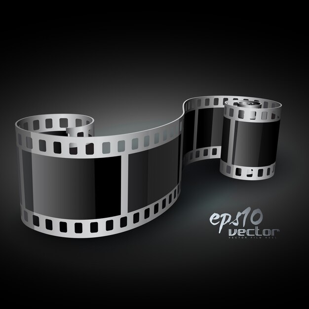 3d carrete de película realista