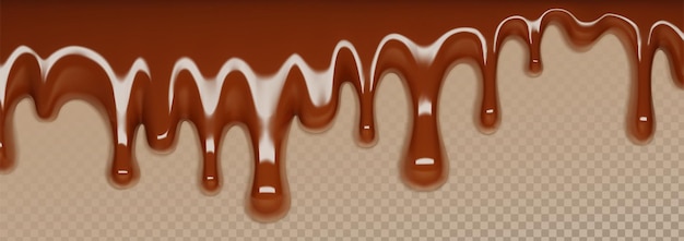 3d chocolate derretido goteo flujo de jarabe líquido marrón