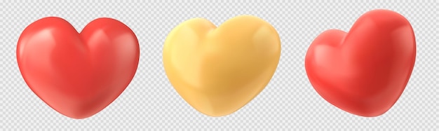 3d corazón vector icono aislado rojo amor globo
