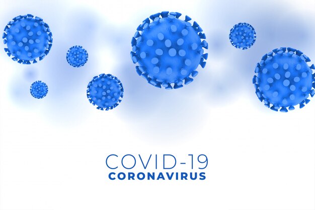 3D covid19 coronavirus propaga el diseño de fondo de virus azul