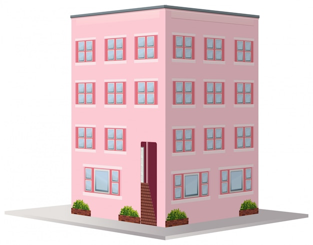 Vector gratuito 3d para edificio de apartamentos