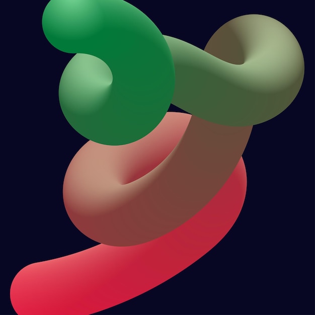 3d formas líquidas retorcidas coloridas abstractas Elementos de diseño creativo Elementos de formas de degradado modernas vectoriales para bannerbackgroundposter