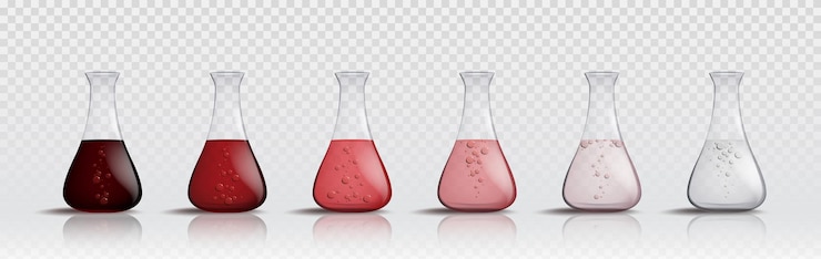 Vector gratuito 3d, laboratorio de química, matraz experimental, vector aislado, ciencia, laboratorio médico, vidrio, conjunto, para, prueba, con, agua roja, ilustración, diseño, farmacia, líquido, medicina, realista, botella de medición, con, reacción