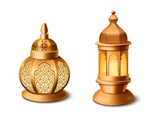 3d lámpara de ramadán Islam eid fanous vector de la lámpara