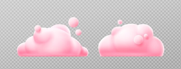 3d render nubes rosadas esponjosas spindrift remolinos