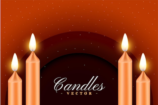 Vector gratuito 3d vela realista de fiesta ardiente con el vector de fondo de la llama de fuego