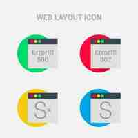 Vector gratuito 4 iconos de diseño web