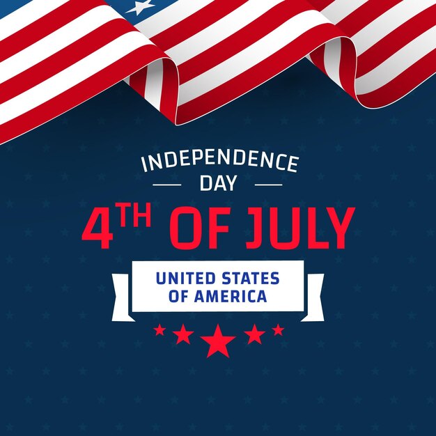 4 de julio - día de la independencia en diseño plano