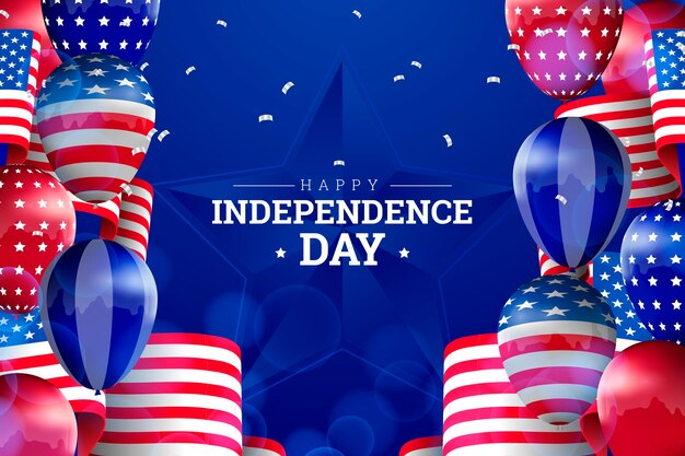 4 de julio realista - fondo de globos del día de la independencia