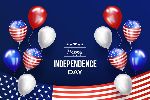 4 de julio realista - fondo de globos del día de la independencia