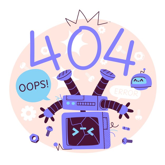 404 error page not found  concept illustration