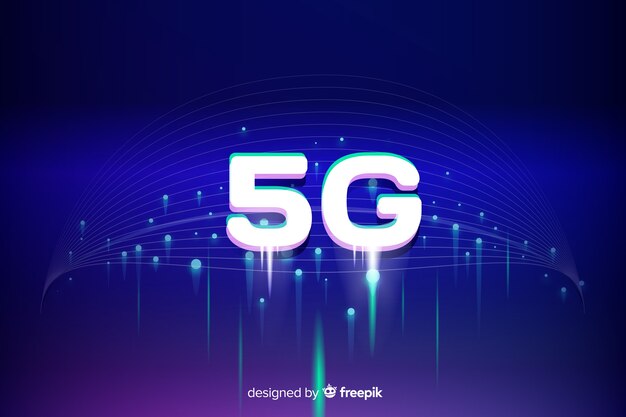 5g concepto fondo violeta