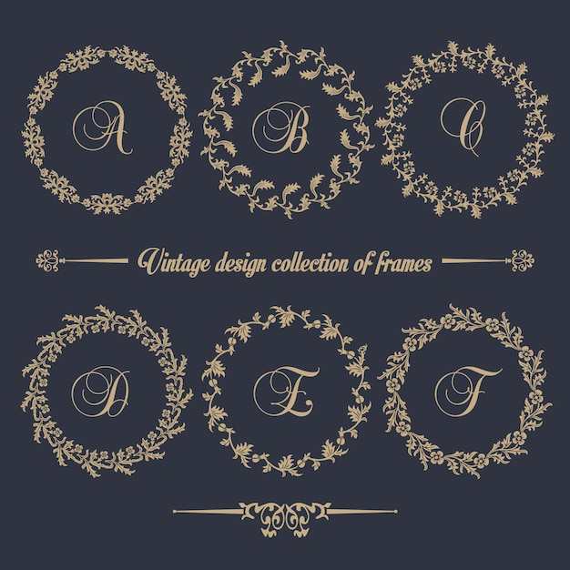 Vector gratuito 6 marcos ornamentales estilo floral