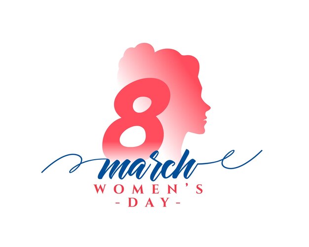 8 de marzo Día Internacional de la Mujer Saludo diseño de fondo