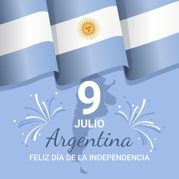 Vector gratuito 9 de julio - declaracion de independencia de la argentina illustration