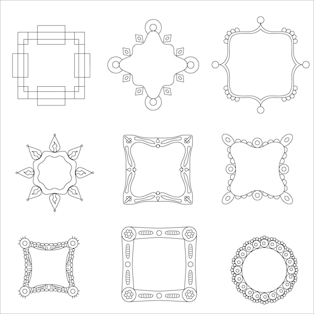 Vector gratuito 9 marcos ornamentales