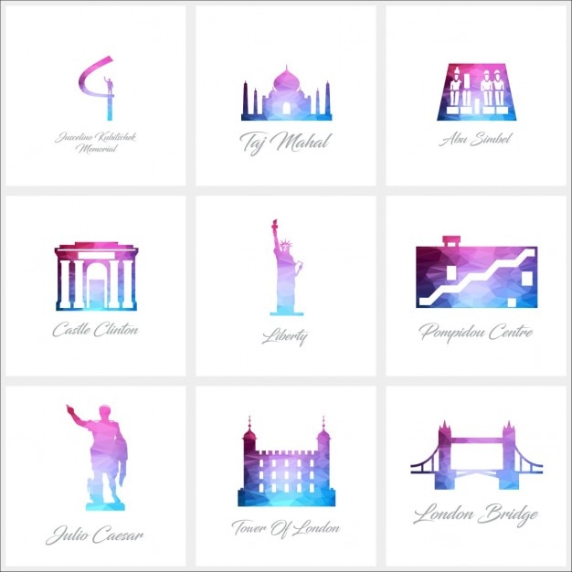 9 monumentos poligonales, colección 