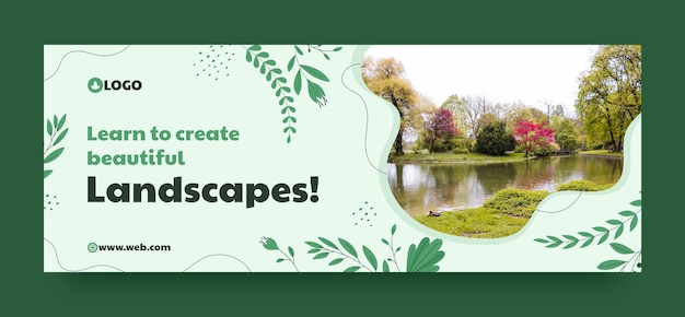 Vector gratuito hand drawn landscaping service banner