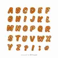 Vector gratuito abecedario pan de jengibre a rayas
