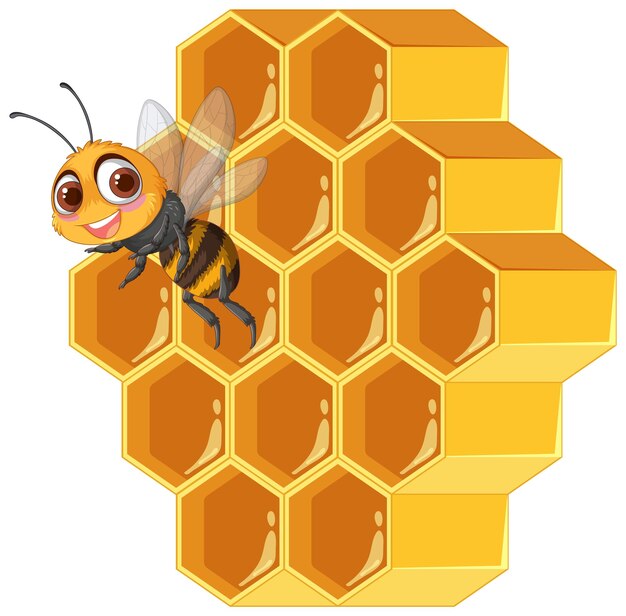 La abeja feliz en el panal