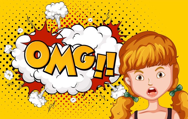 Abreviatura y expresión facial diseño de banner cómico retro