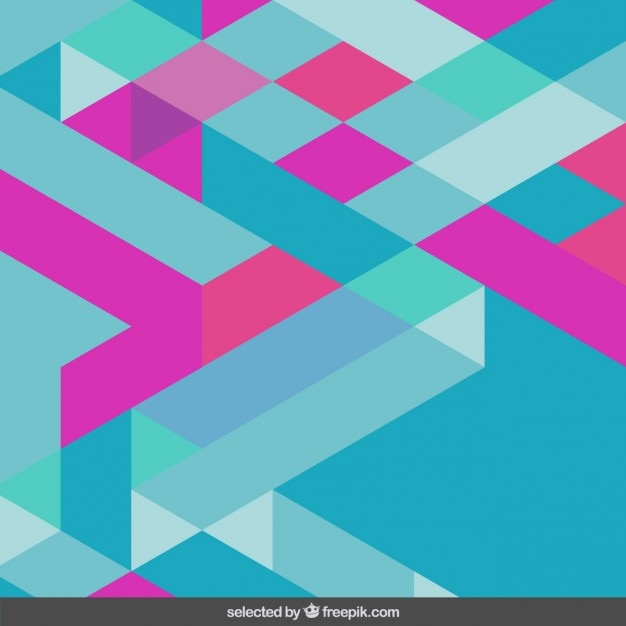 Vector gratuito abstracción de geometría en tonos rosa y azul