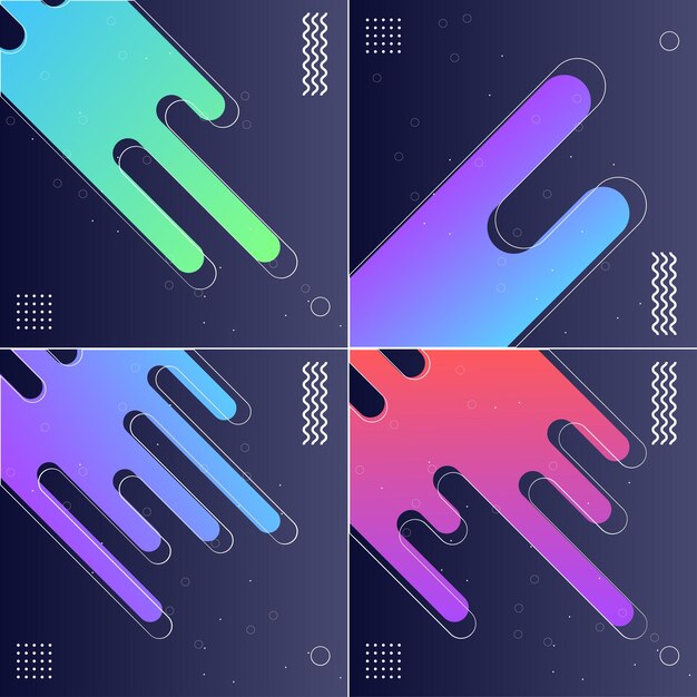 Abstracciones de estilo moderno en ilustraciones de vectores de color