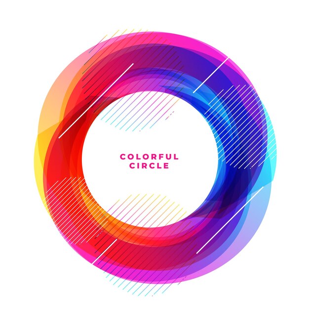 abstract and trendy colorful round frame template with empty space