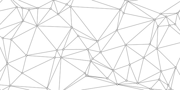 Abstract banner with low poly plexus design with connecting lines and dots