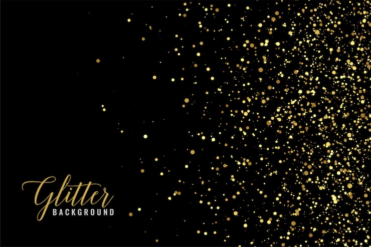 Vector gratuito abstracto brillo dorado brilla en el negro