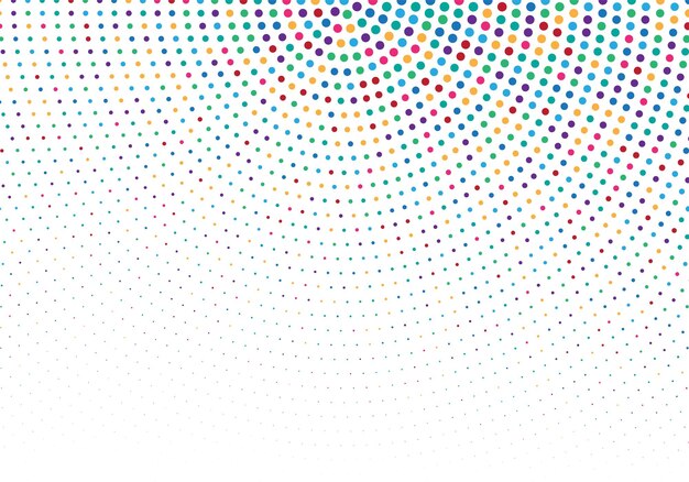 Abstracto circular de colores con puntos sobre fondo blanco